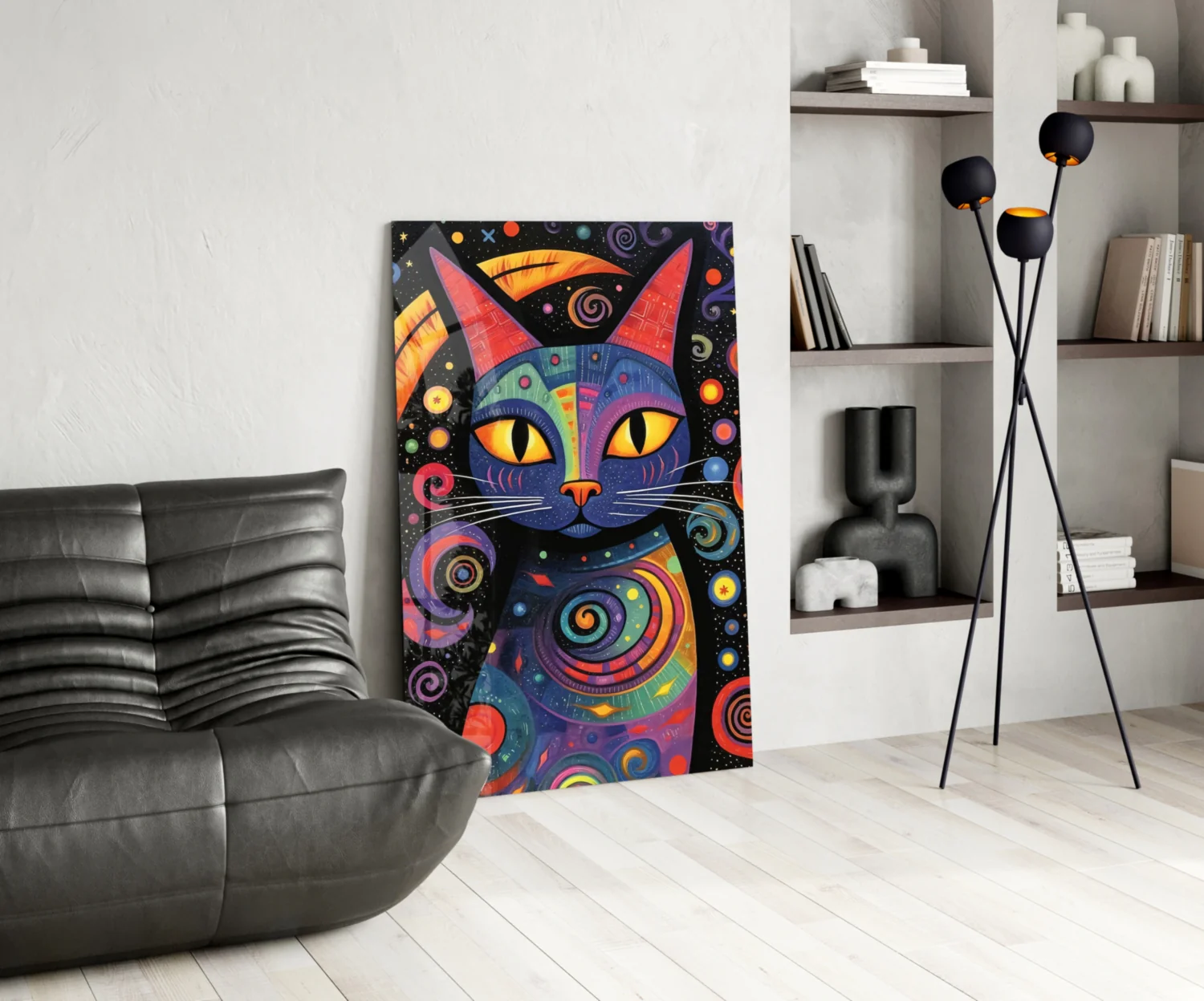 Night Cat Glass Wall Art || Designer Collection - Image 6