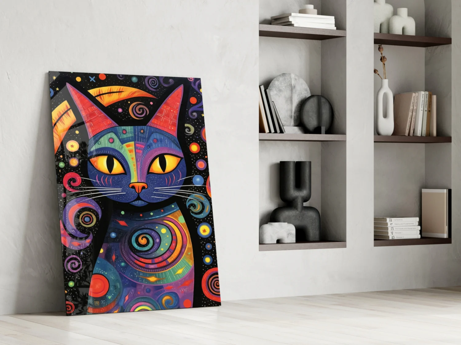 Night Cat Glass Wall Art || Designer Collection - Image 7