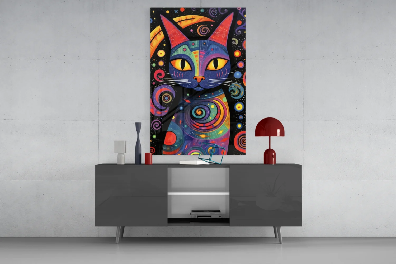 Night Cat Glass Wall Art || Designer Collection - Image 9