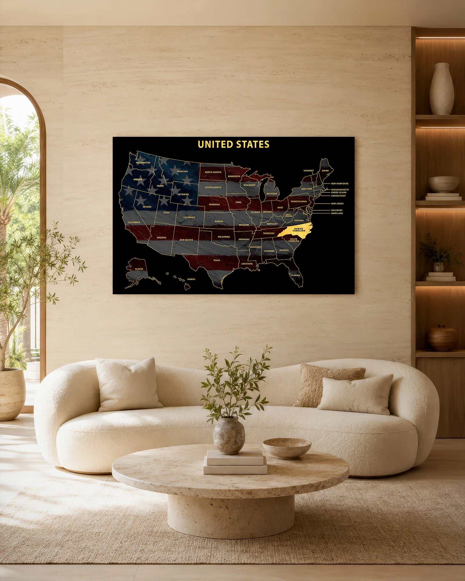 North Carolina State Map — Haptic 3D Embossed Metal Wall Art - Image 6