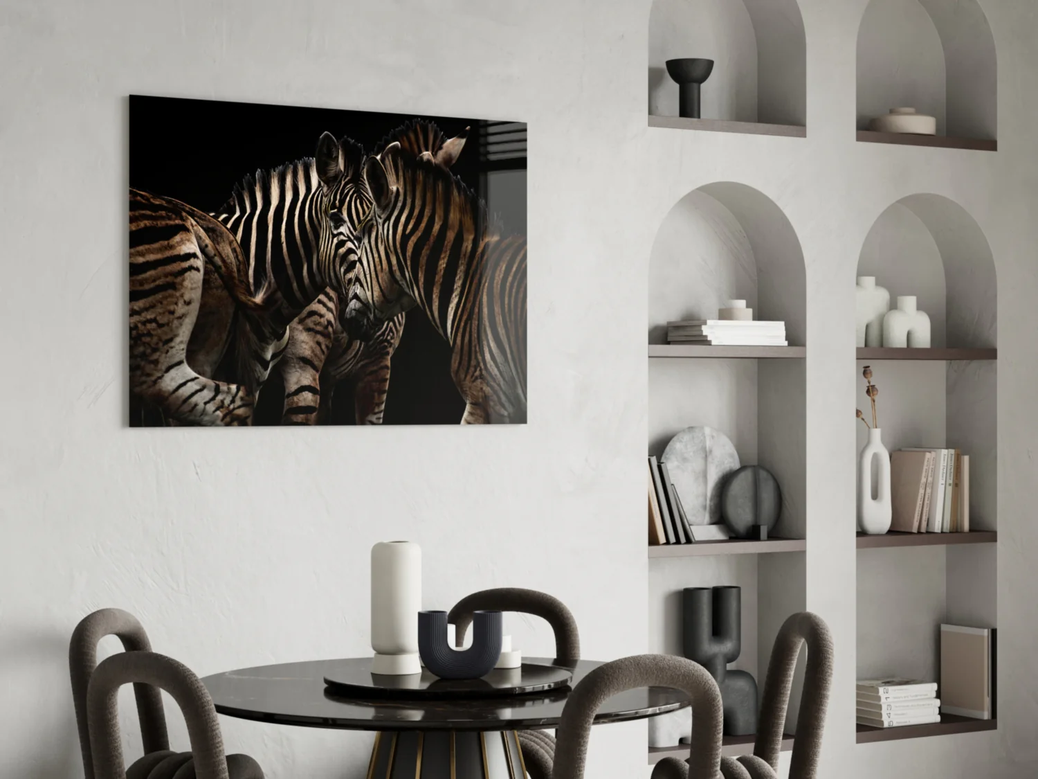 Nuzzling Zebra Pair Glass Wall Art - Image 6