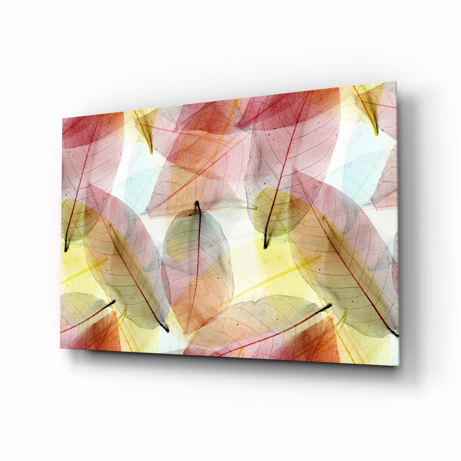 Colorful Leaves Glass Wall Art - Image 2