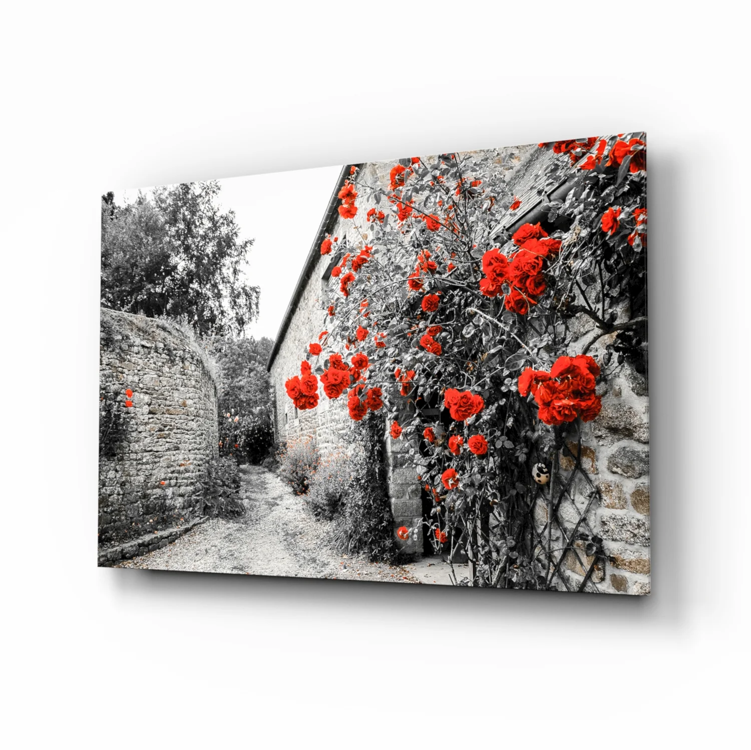 Red Rose Glass Wall Art - Image 2