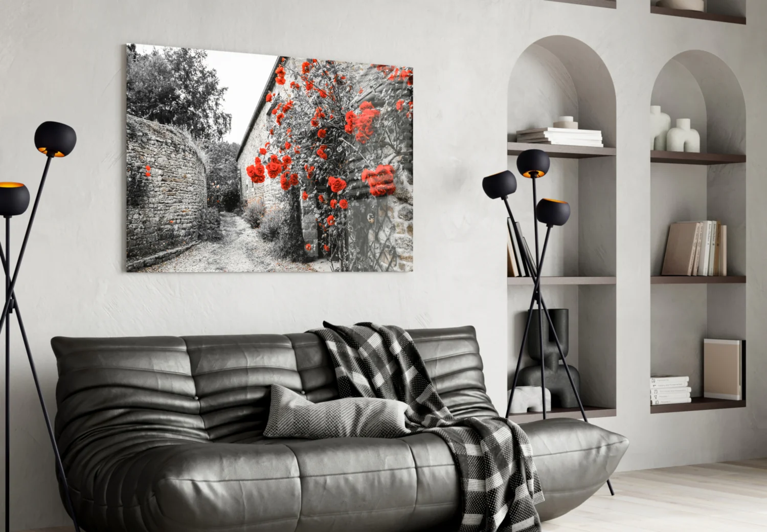 Red Rose Glass Wall Art - Image 5