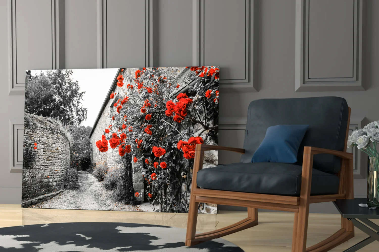 Red Rose Glass Wall Art - Image 7