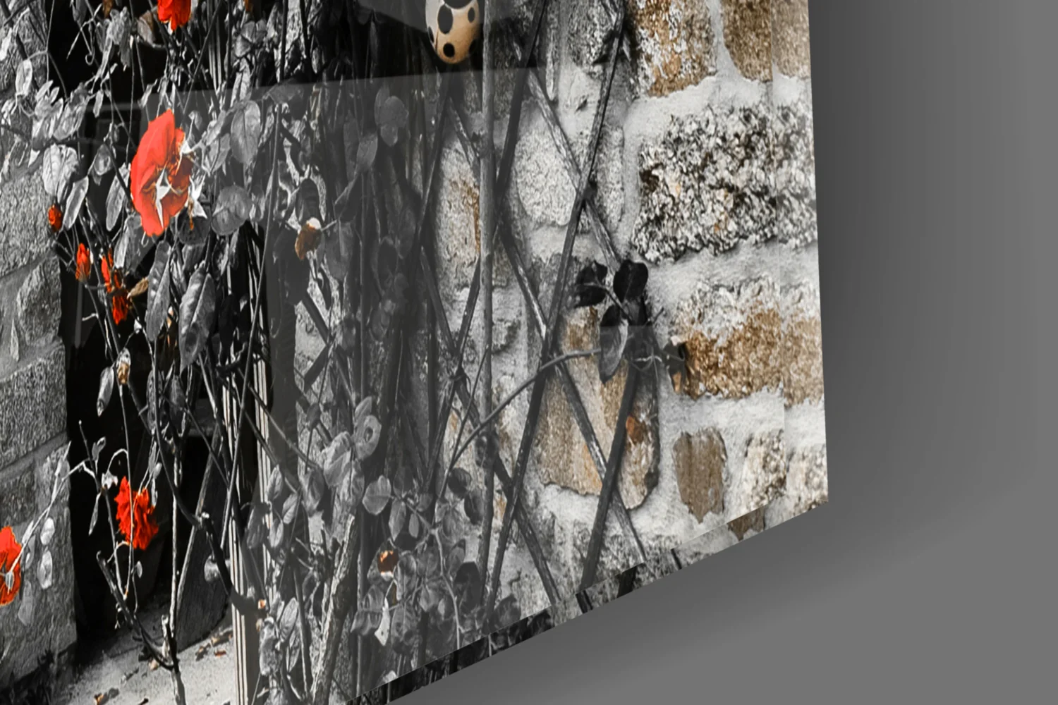 Red Rose Glass Wall Art - Image 8