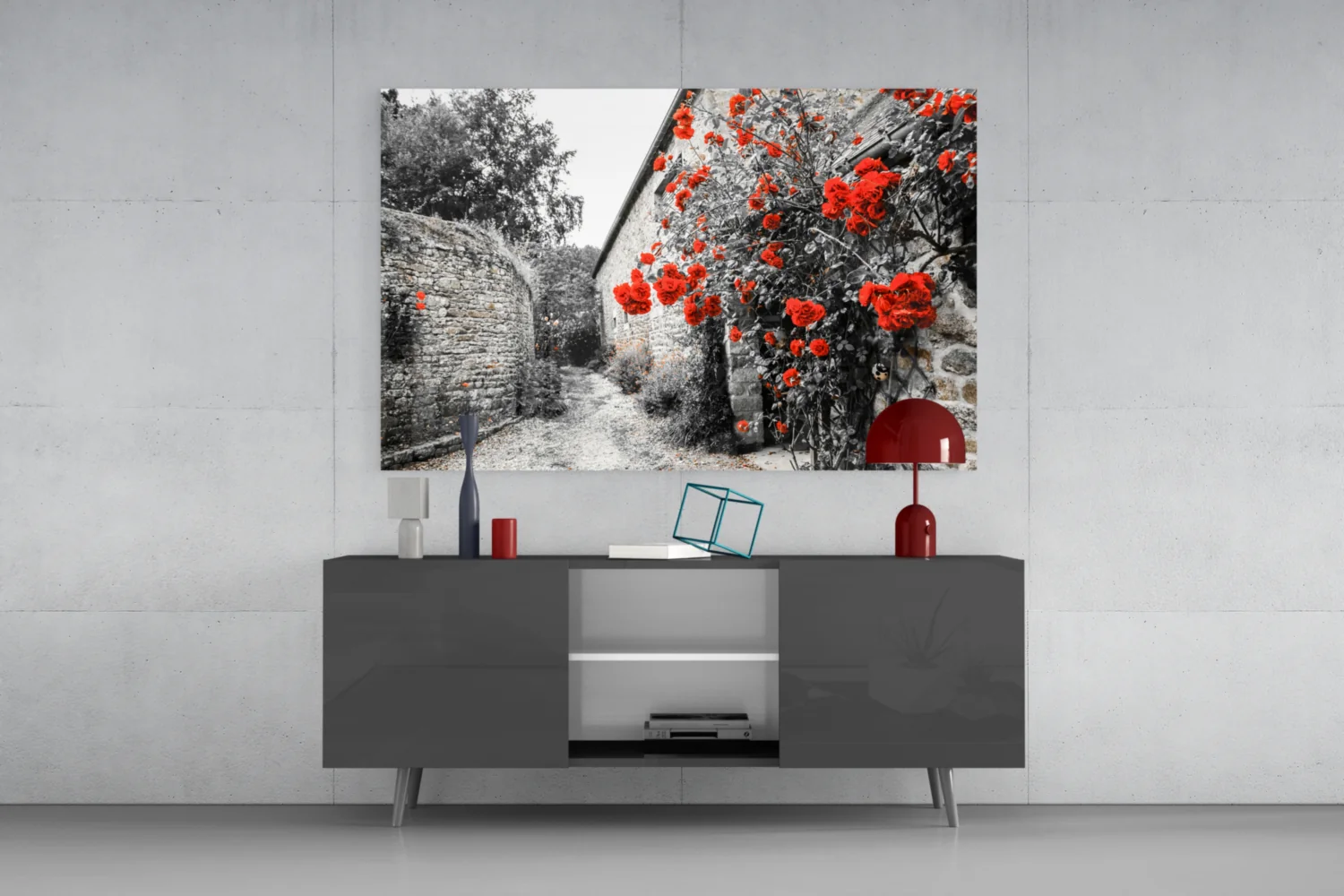 Red Rose Glass Wall Art - Image 9