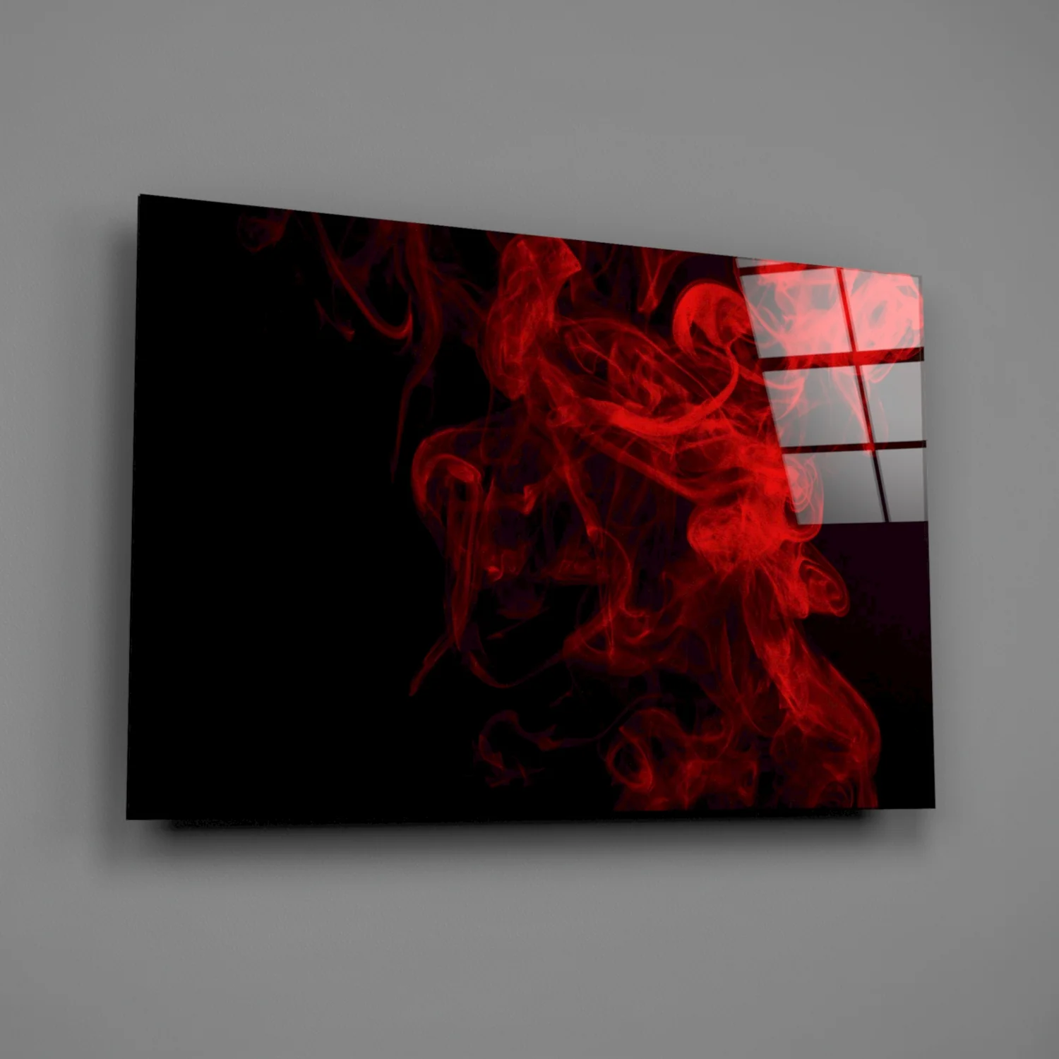 Red Smoke Glass Wall Art - Image 3