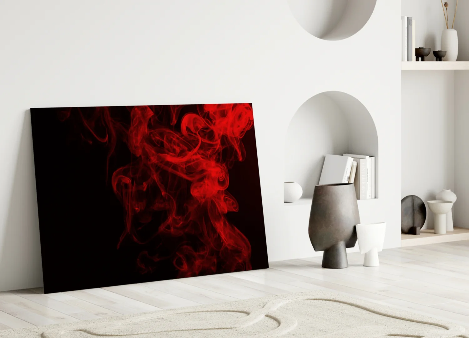 Red Smoke Glass Wall Art - Image 4