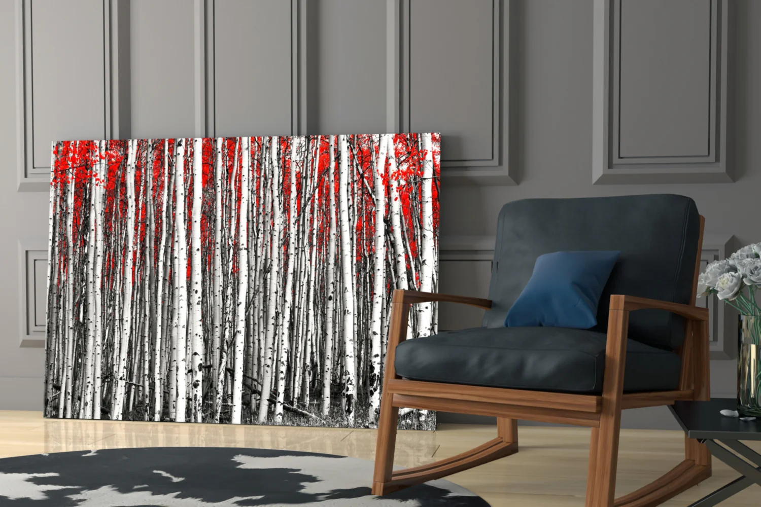 Red Forest Glass Wall Art - Image 7