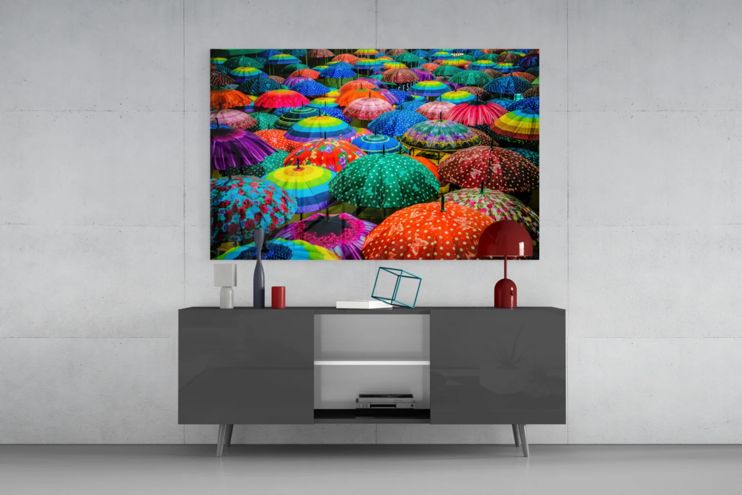 Colorful Umbrellas Glass Wall Art - Image 9