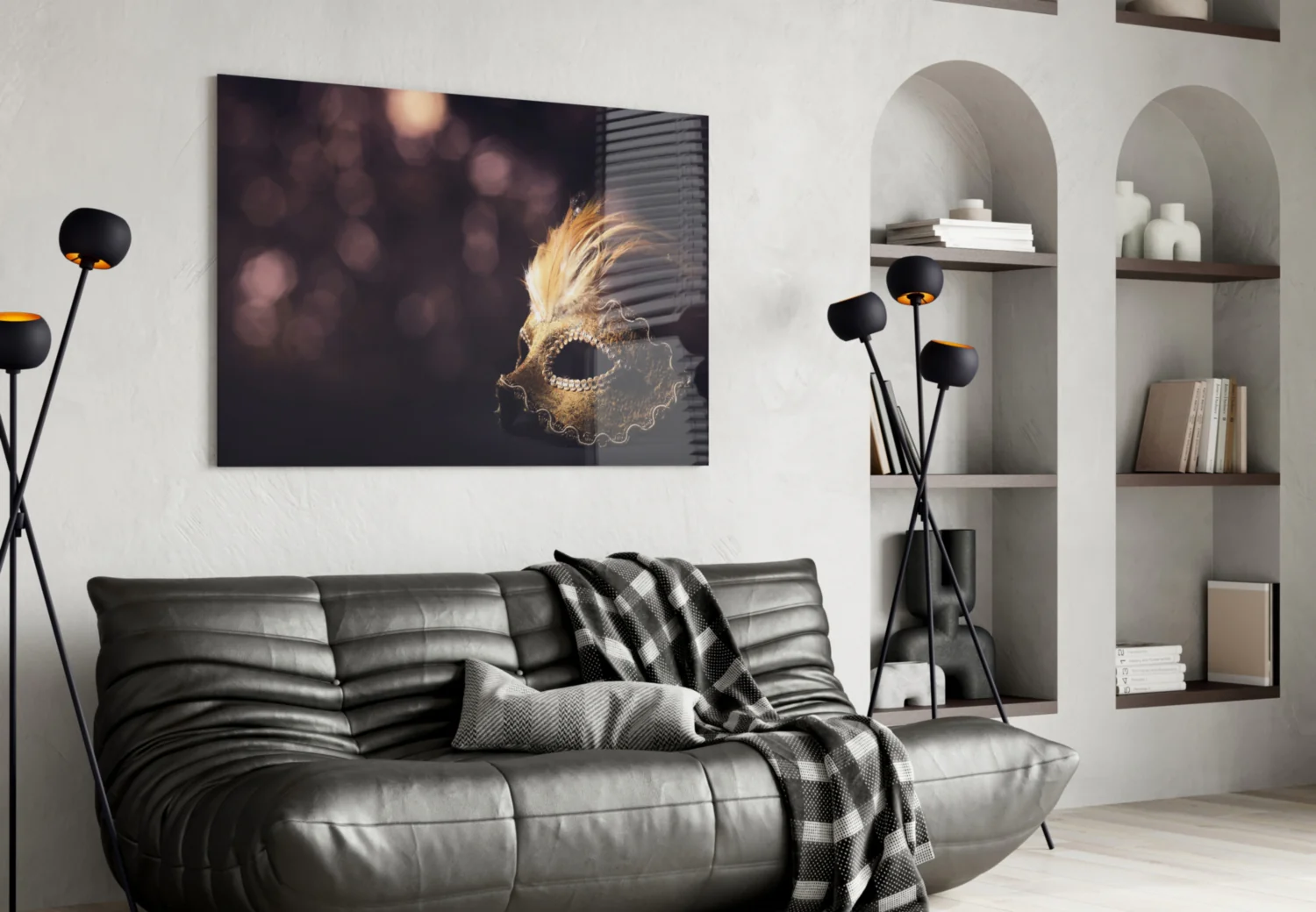 Venetian Mask Glass Wall Art - Image 5
