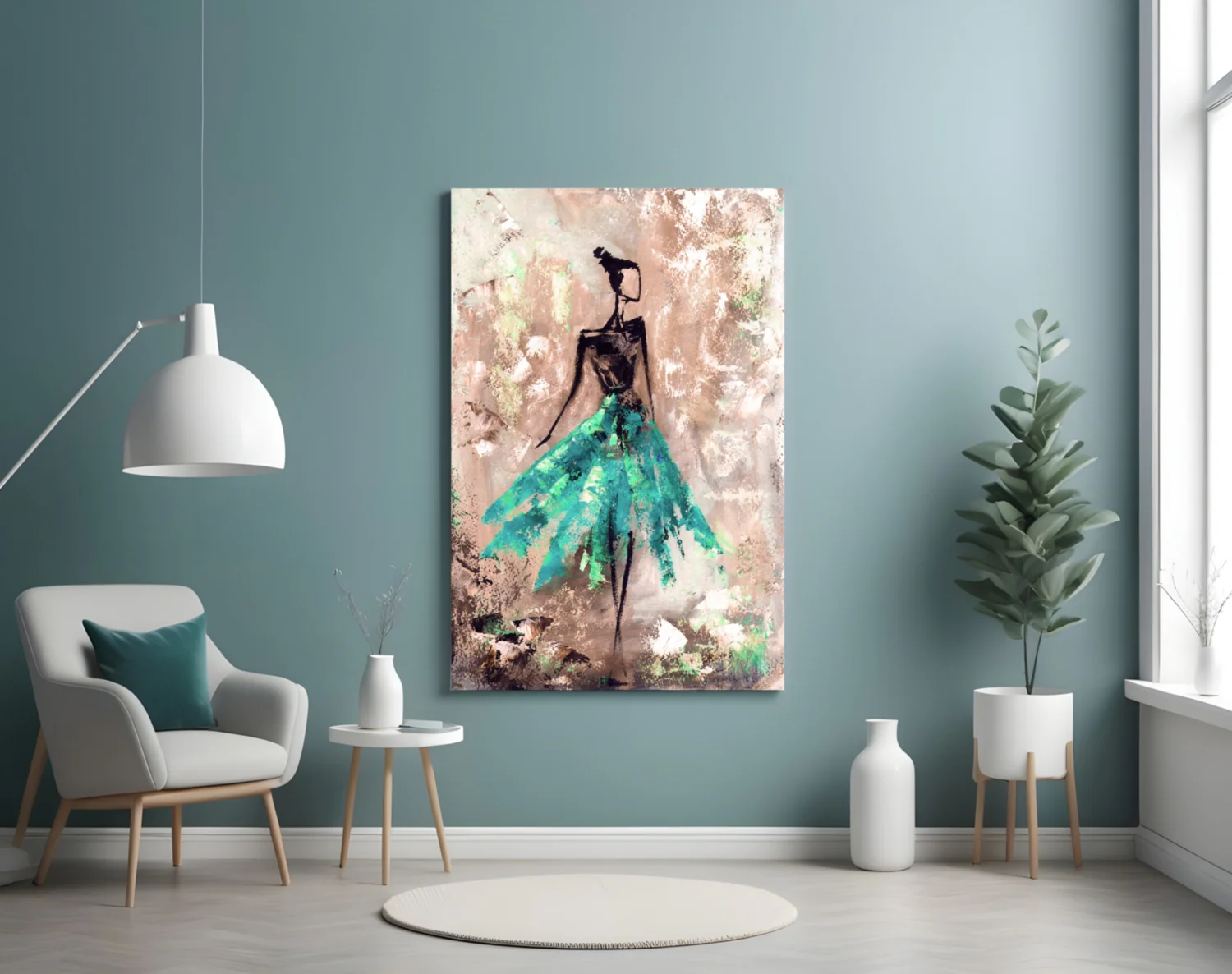 Female (Green) Glass Wall Art - Image 5