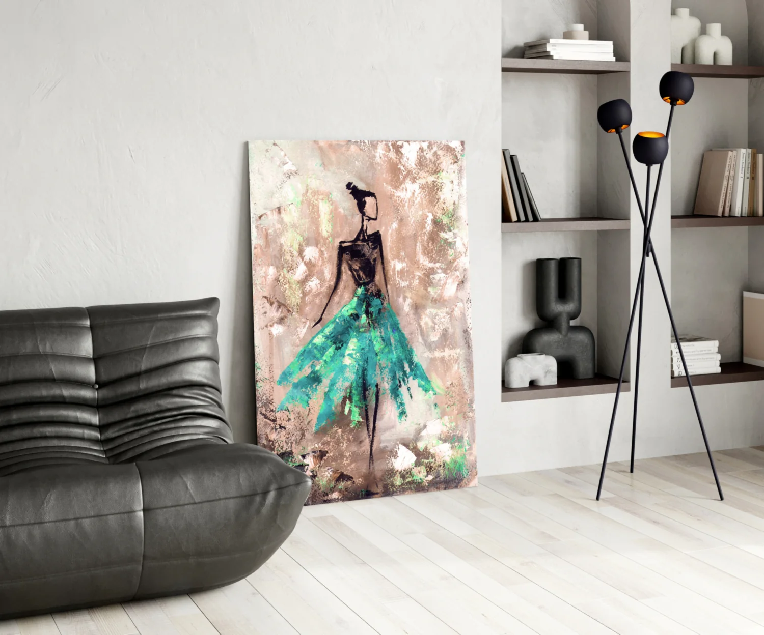 Female (Green) Glass Wall Art - Image 6