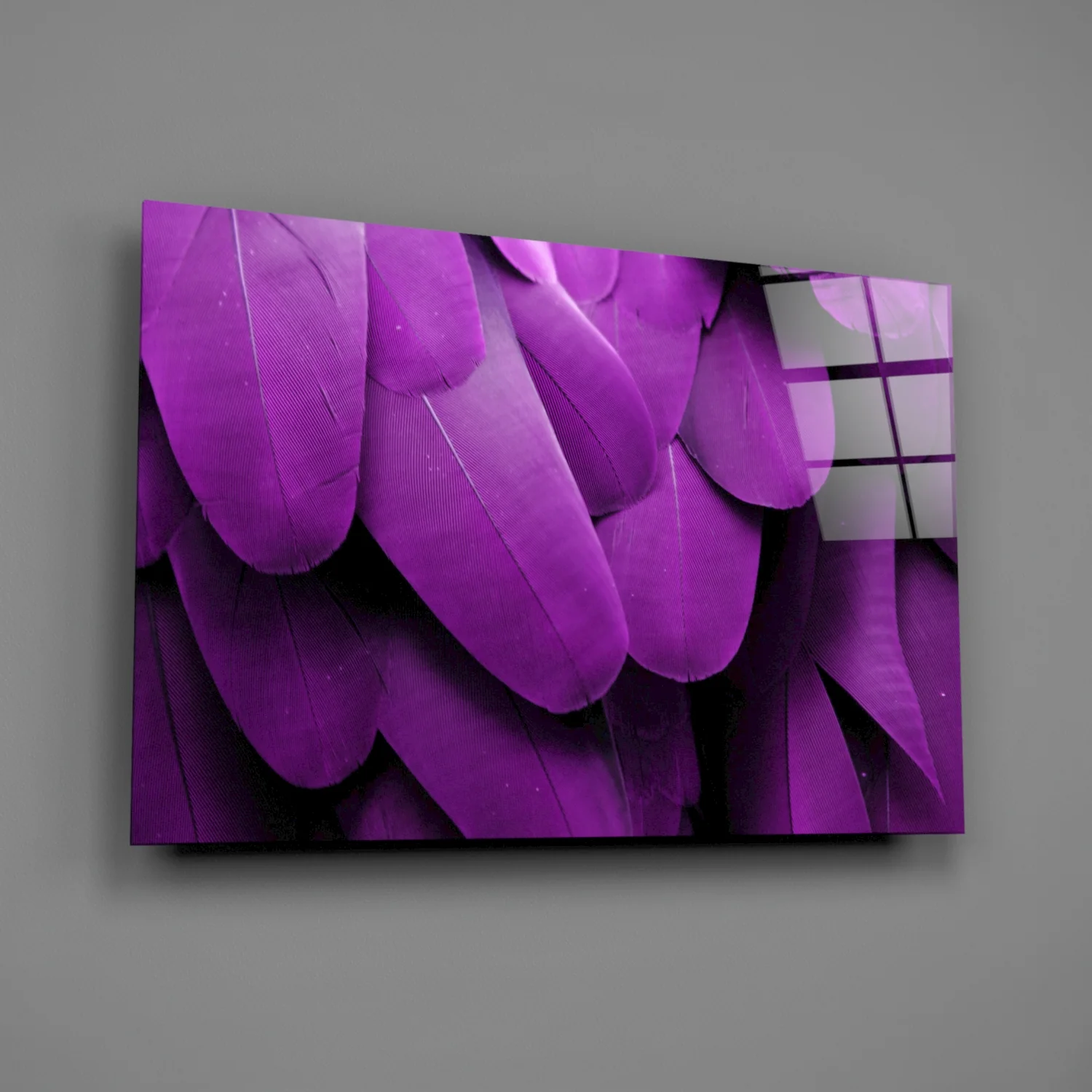 Bird Feathers Glass Wall Art - Image 2