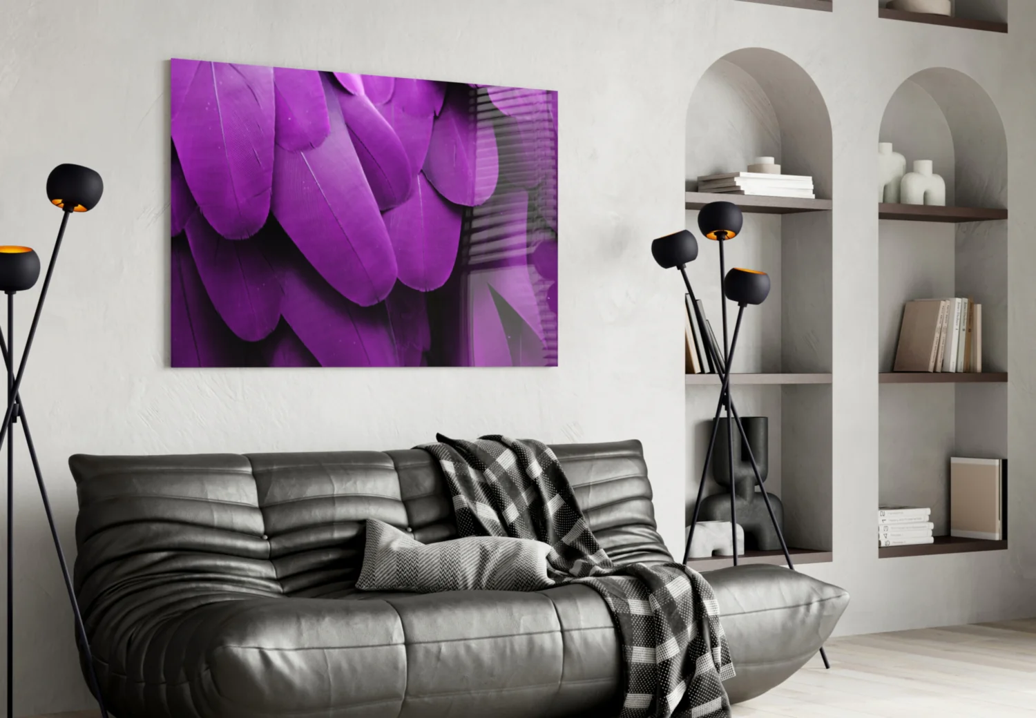 Bird Feathers Glass Wall Art - Image 4
