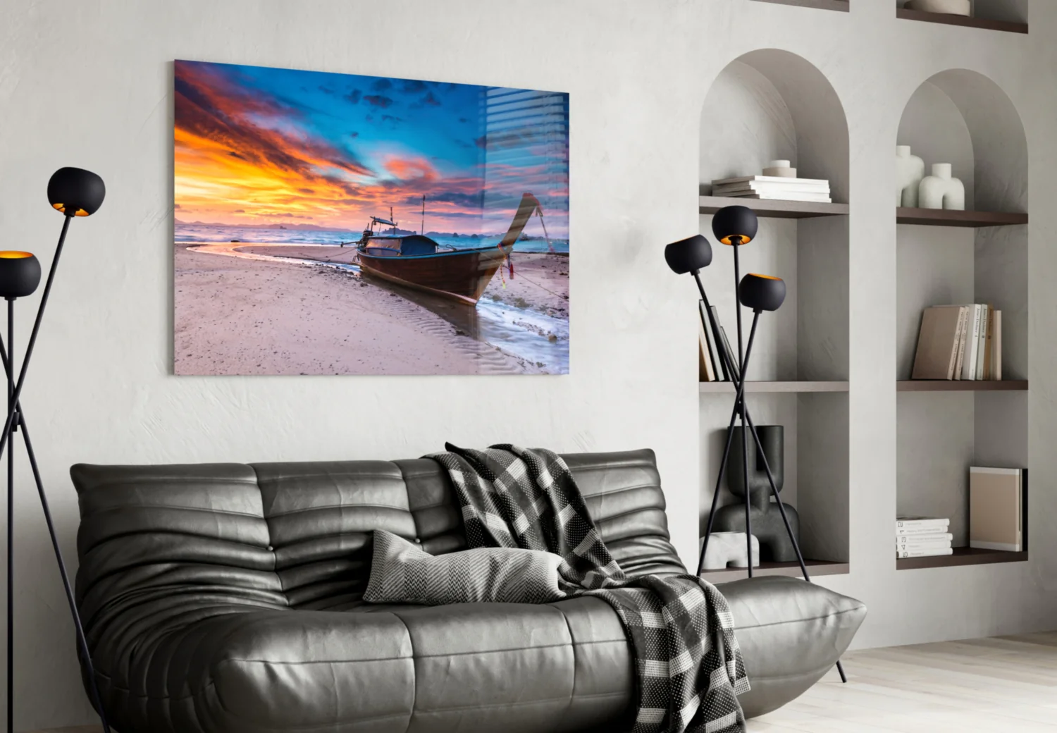 Red Sky Glass Wall Art - Image 4