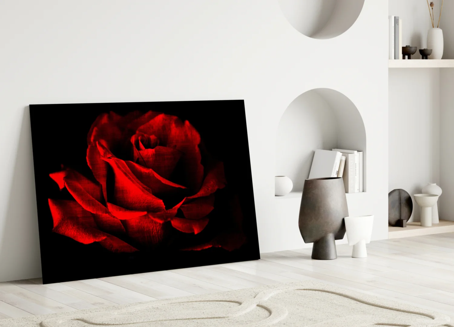 Red Rose Glass Wall Art - Image 3