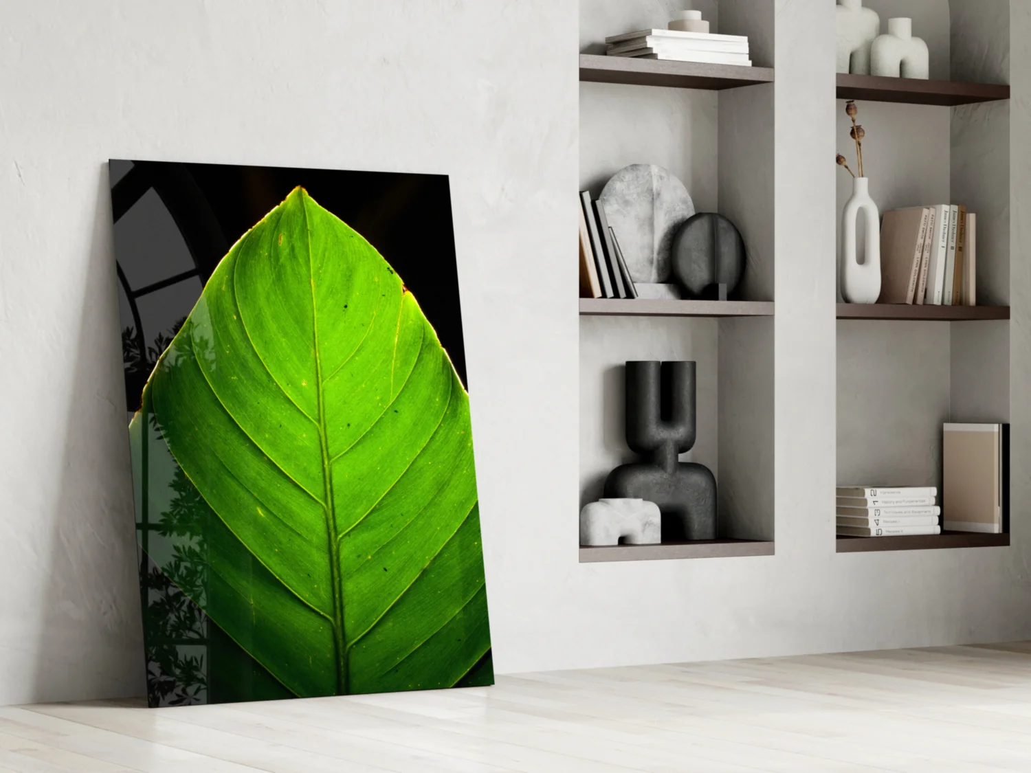 Green Leaf Glass Wall Art - Image 6