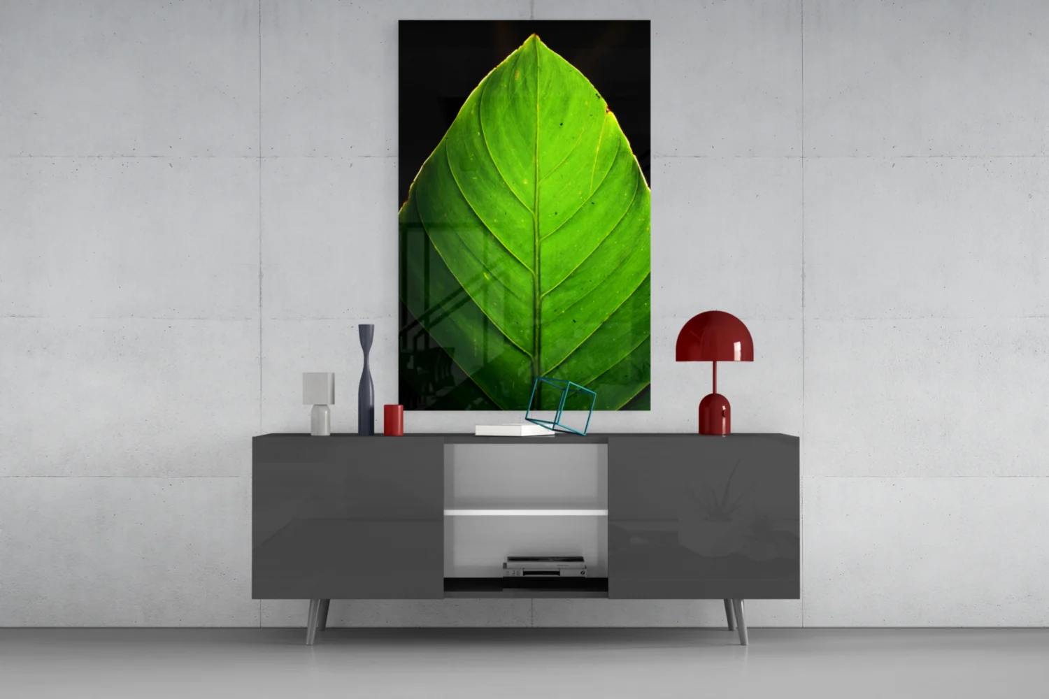 Green Leaf Glass Wall Art - Image 8