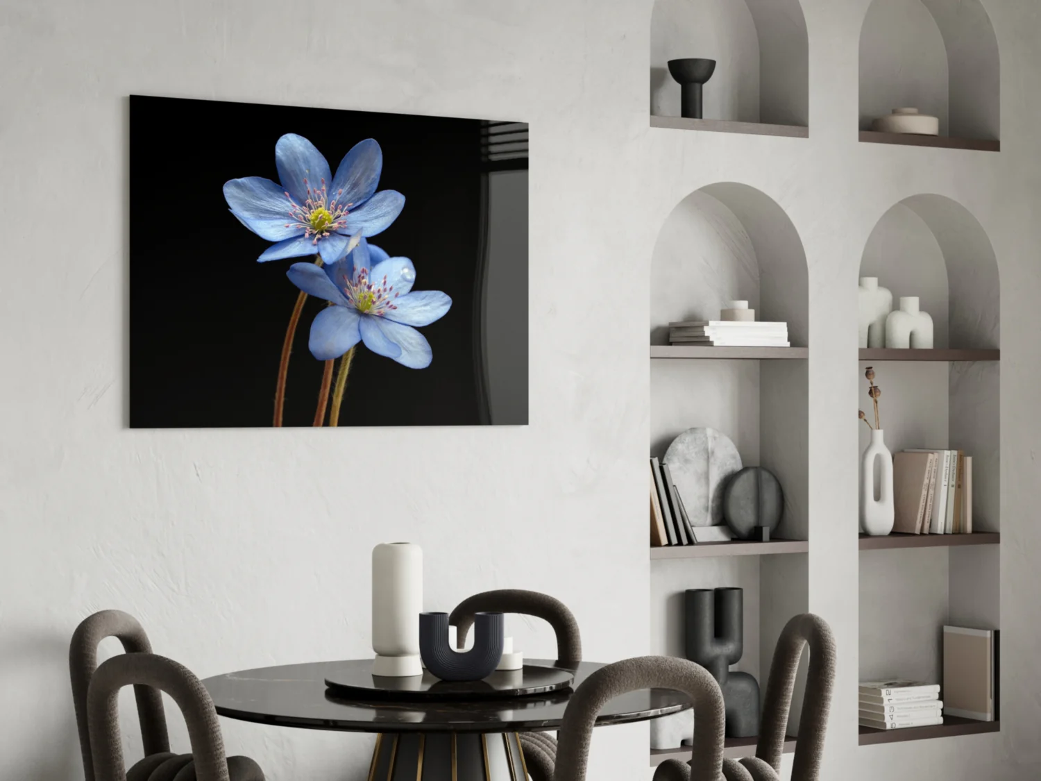 Blue Flower Glass Wall Art - Image 5