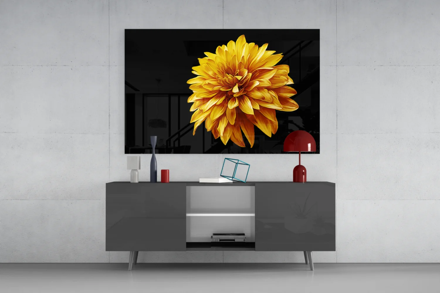 Yellow Flower Glass Wall Art - Image 8