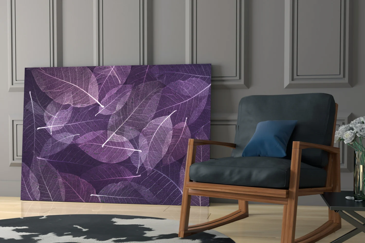 Purple Leaf Glass Wall Art - Image 6