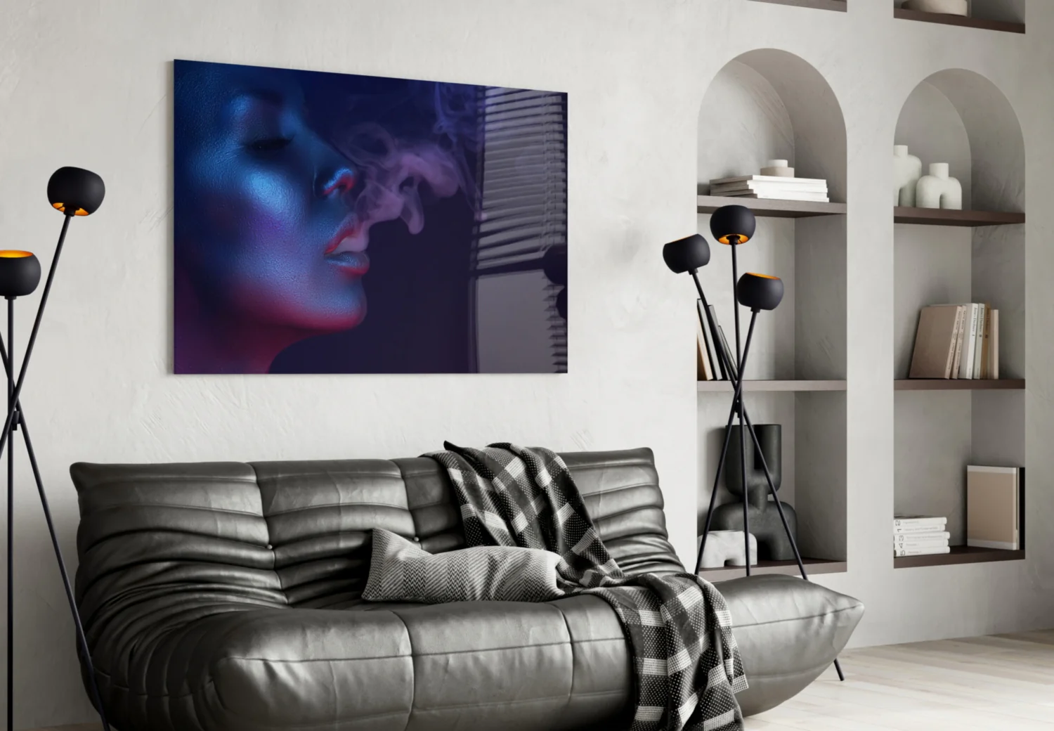 Smoke and Woman Glass Wall Art - Image 4