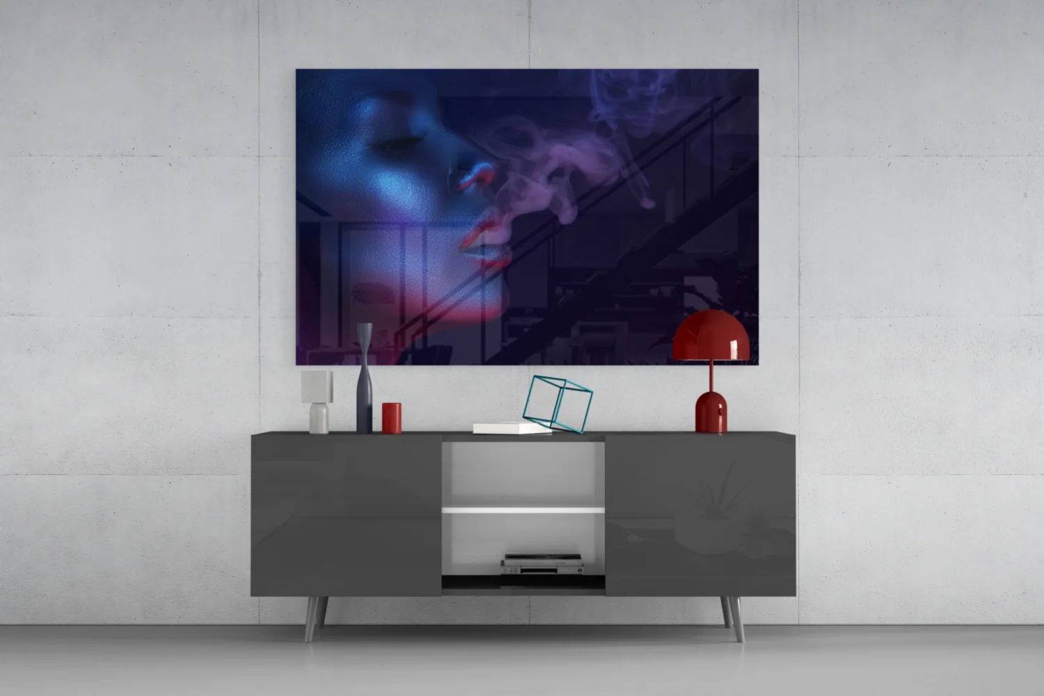 Smoke and Woman Glass Wall Art - Image 8