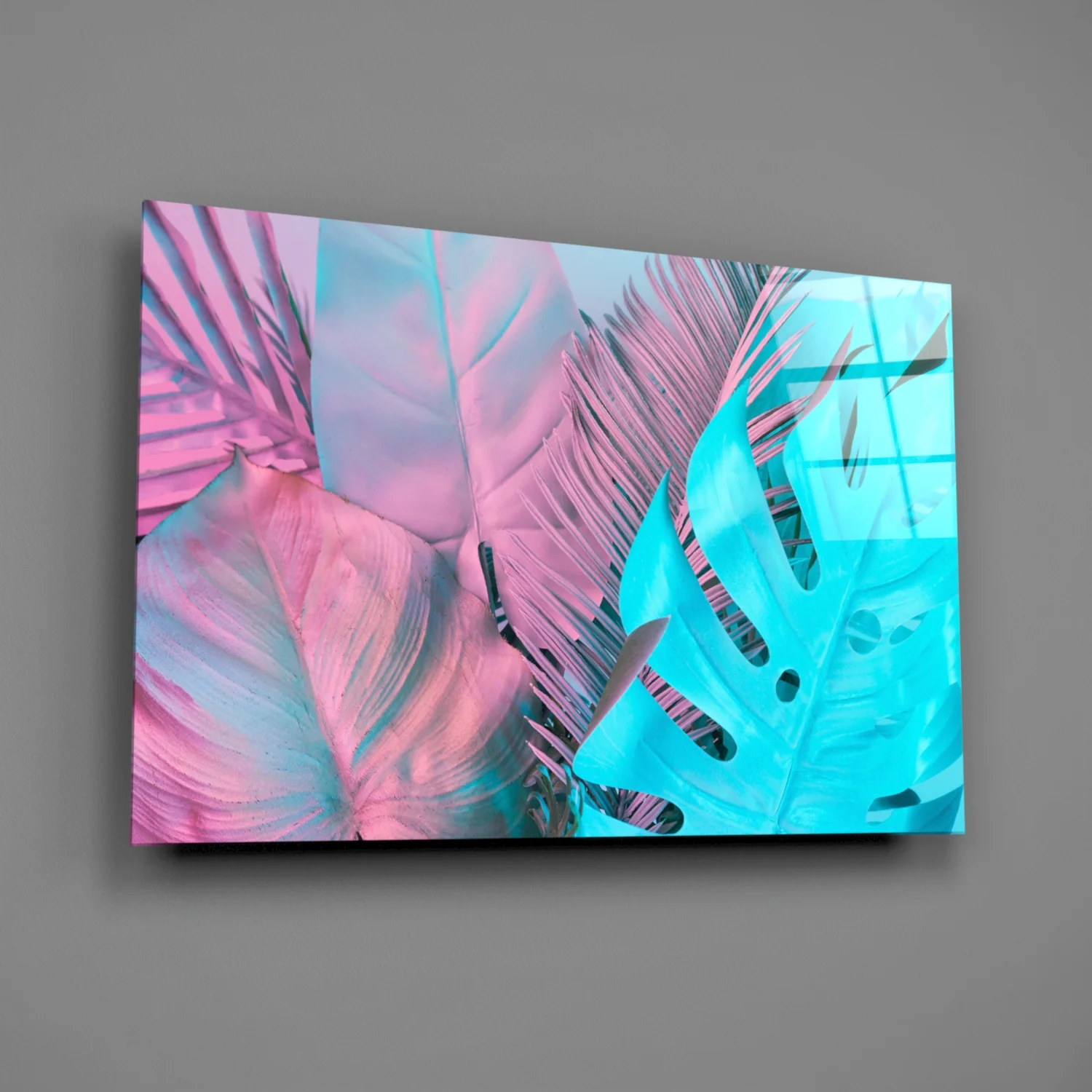 Tropical Leaf Glass Wall Art - Image 2