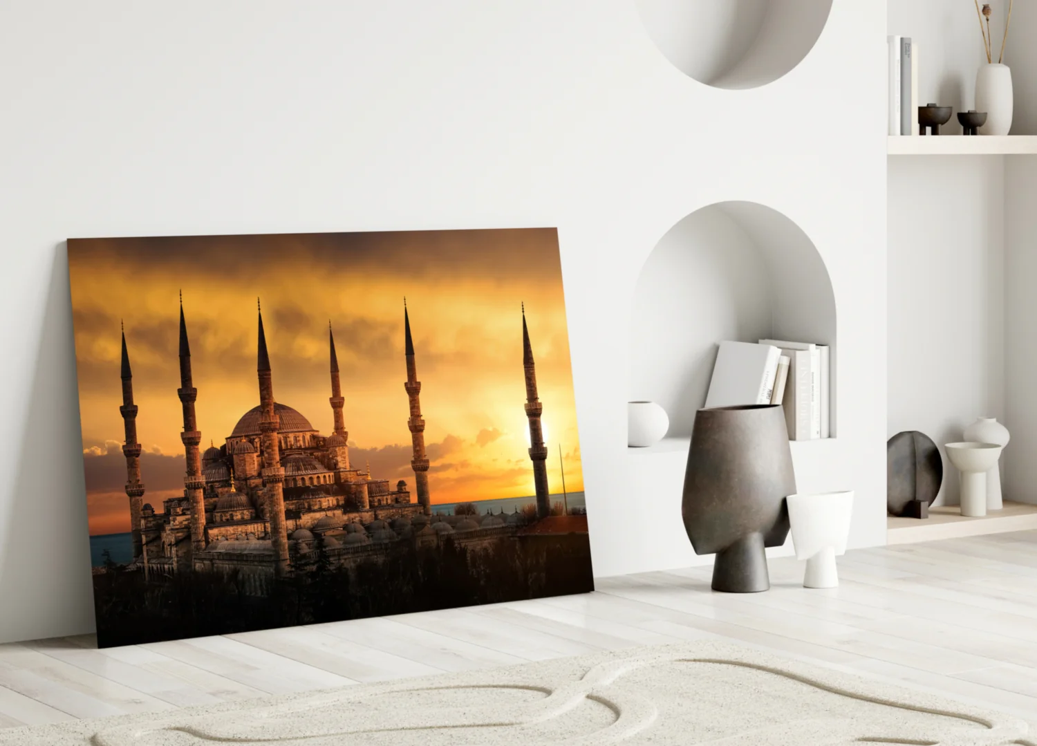 Blue Mosque Glass Wall Art - Image 3