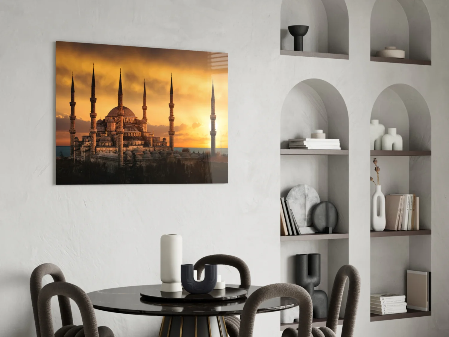 Blue Mosque Glass Wall Art - Image 5