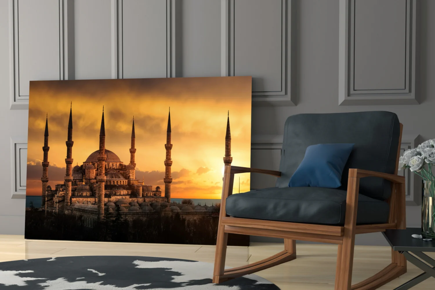 Blue Mosque Glass Wall Art - Image 6
