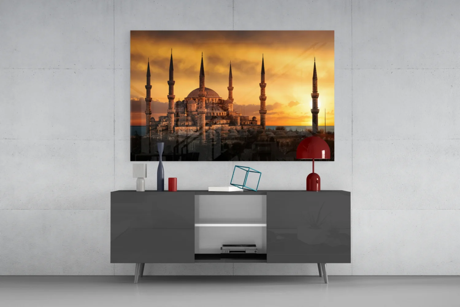 Blue Mosque Glass Wall Art - Image 8