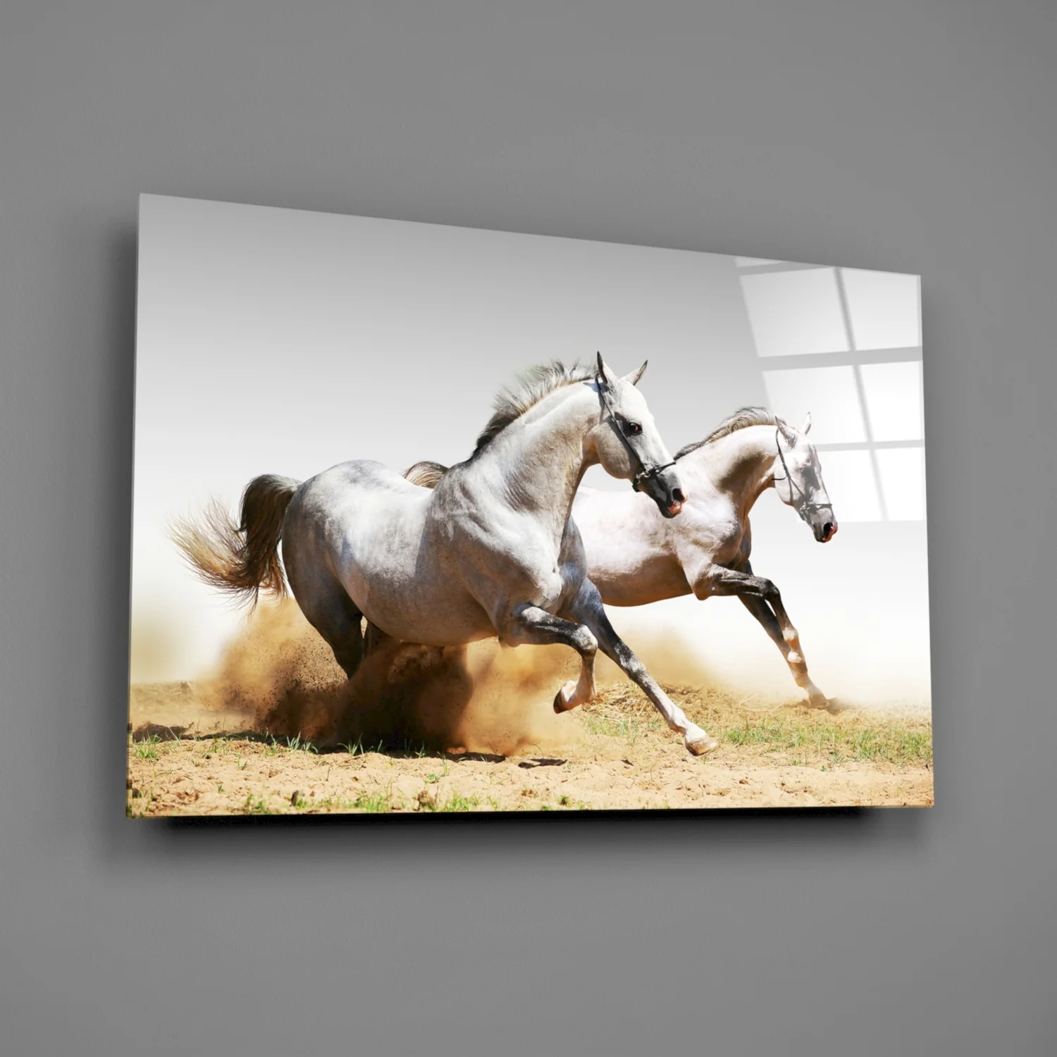 Running Horses Glass Wall Art - Image 2