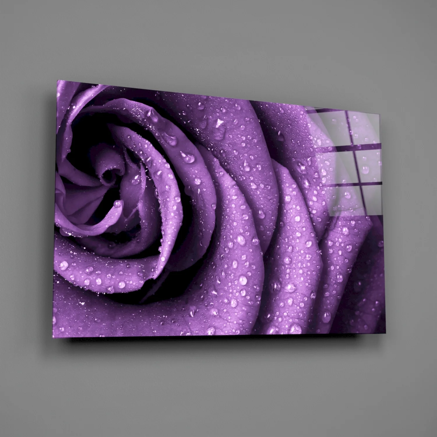 Purple Rose Glass Wall Art - Image 2