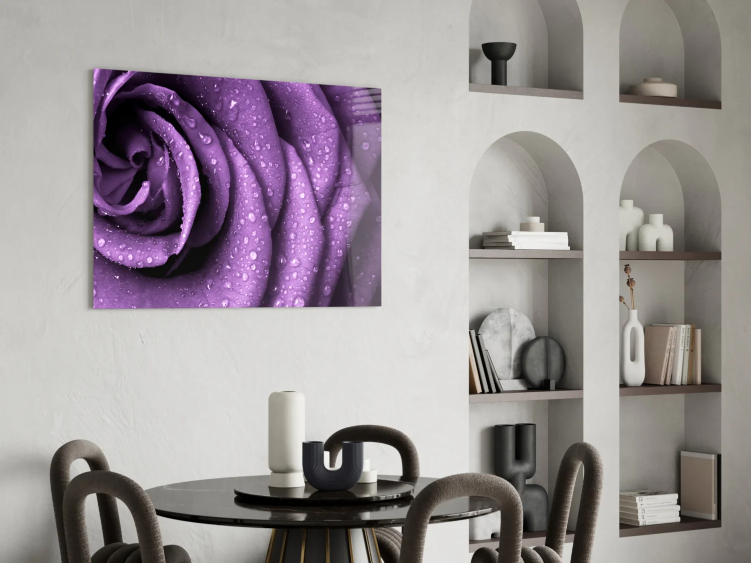 Purple Rose Glass Wall Art - Image 5