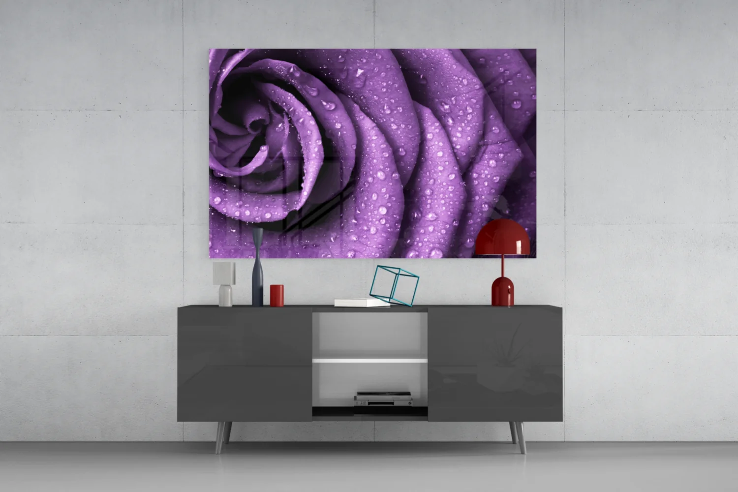 Purple Rose Glass Wall Art - Image 8
