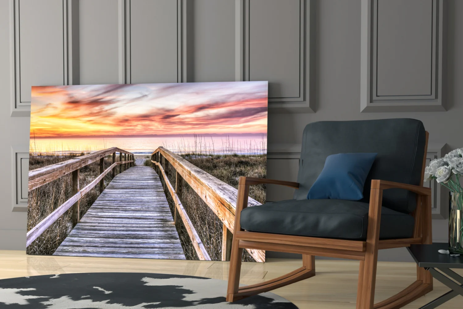 Sunset on the Dock Glass Wall Art - Image 6
