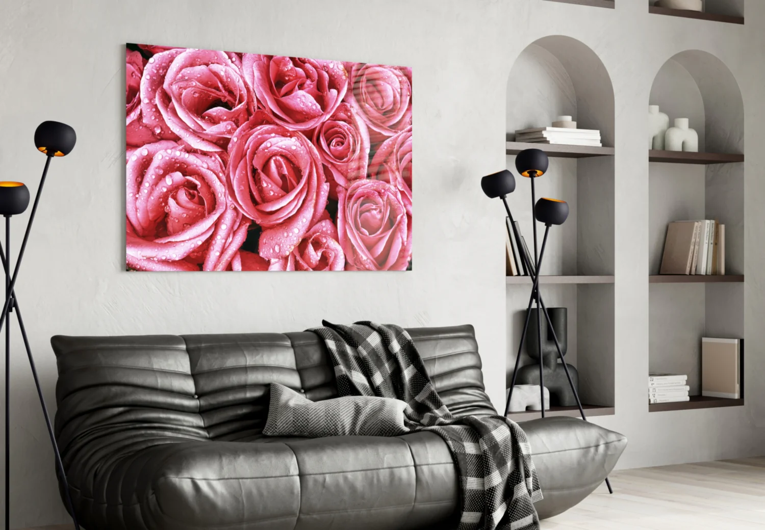 Pink Rose Glass Wall Art - Image 4