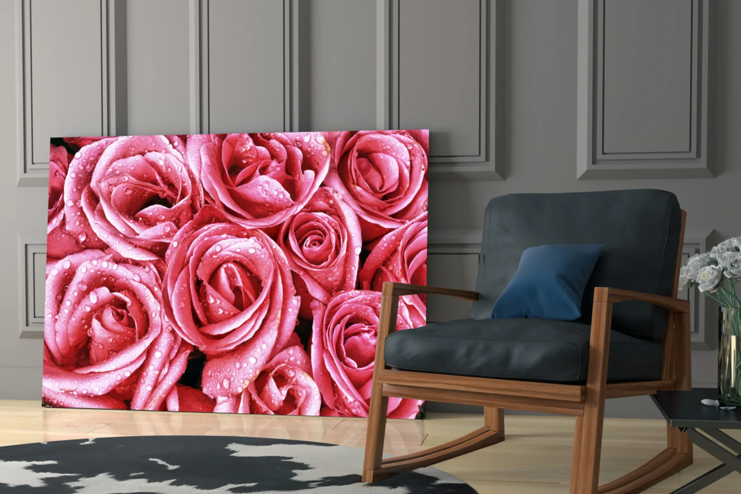 Pink Rose Glass Wall Art - Image 6