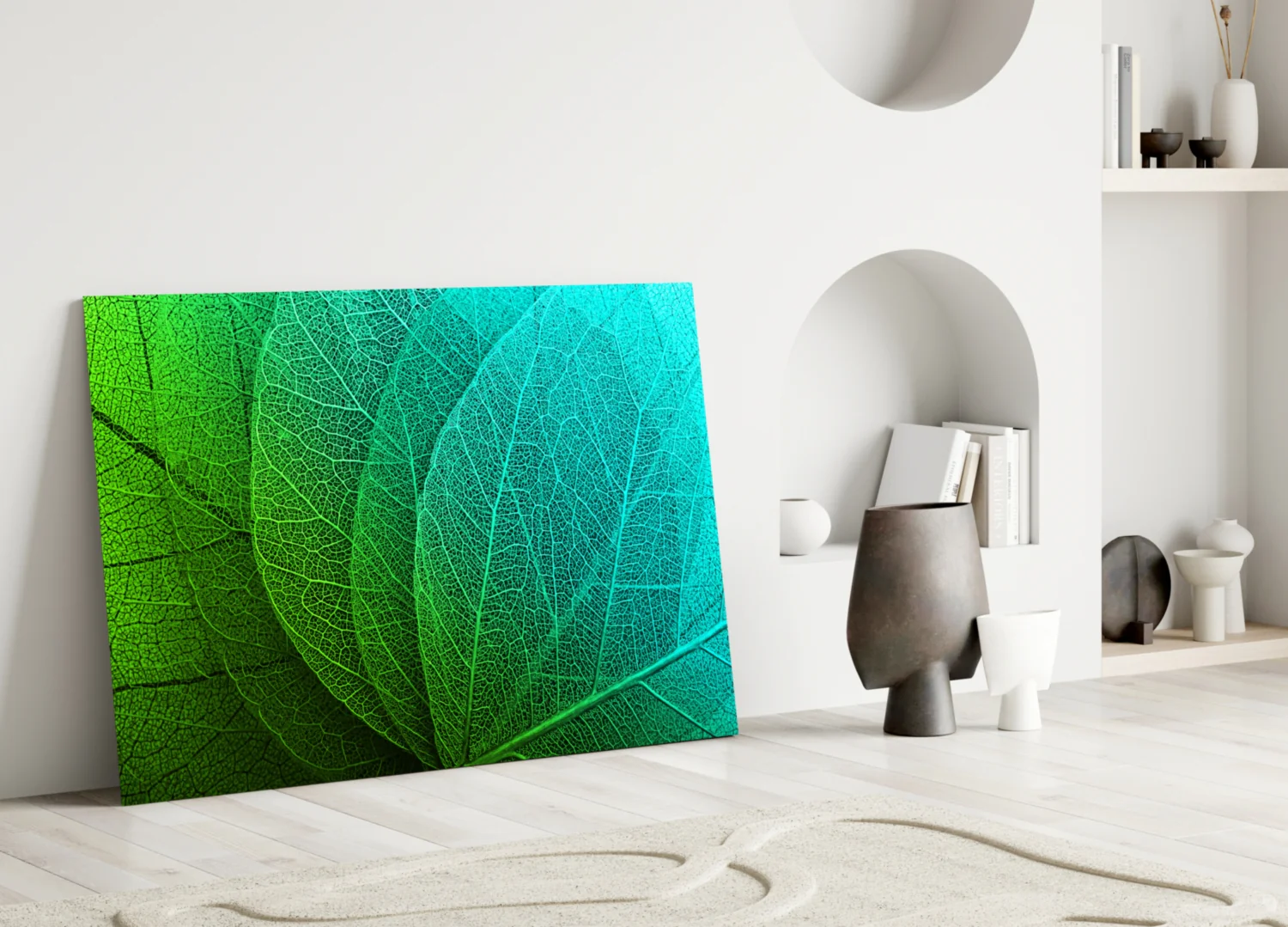 Green Leaf Glass Wall Art - Image 3