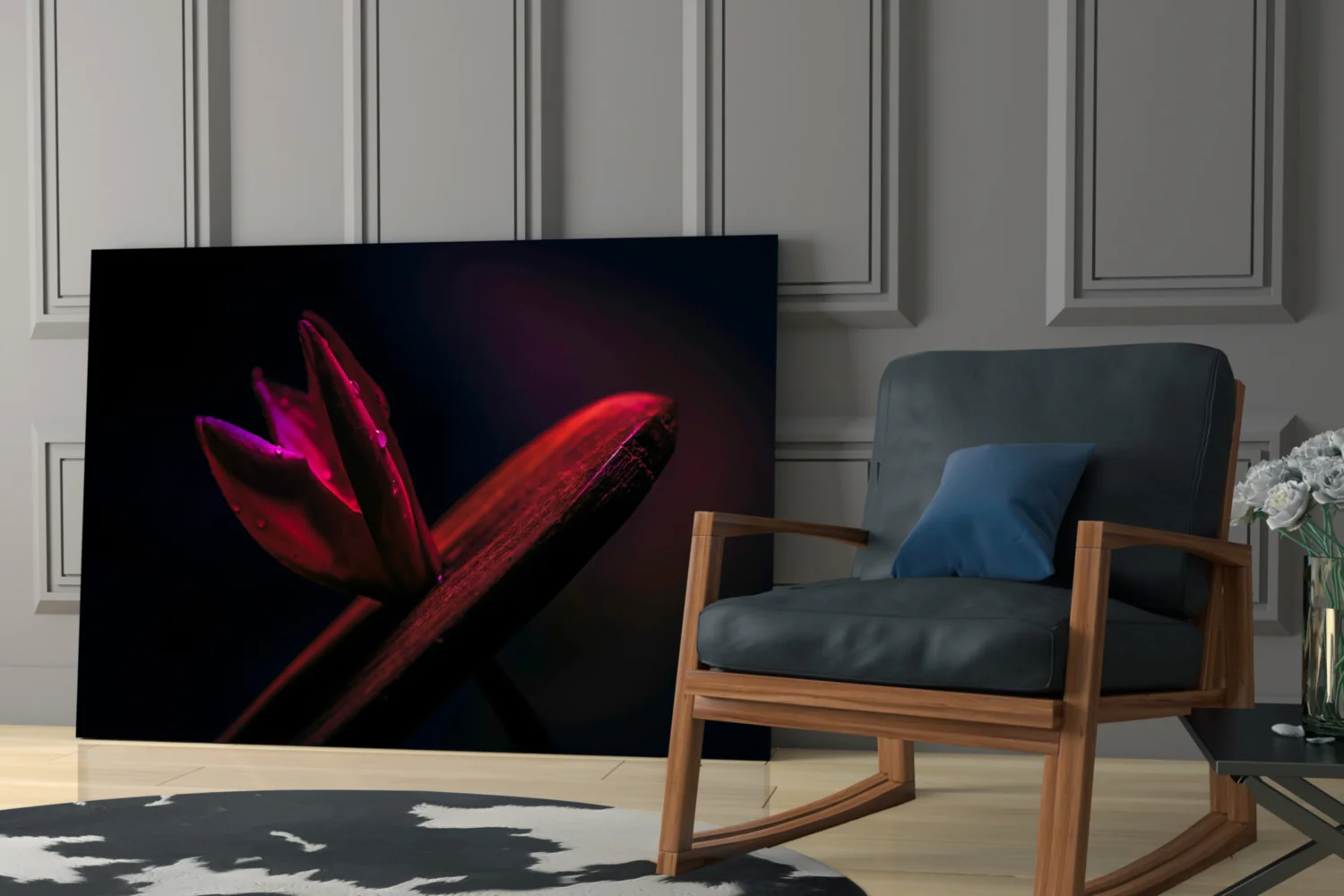 Red Leaf Glass Wall Art - Image 6