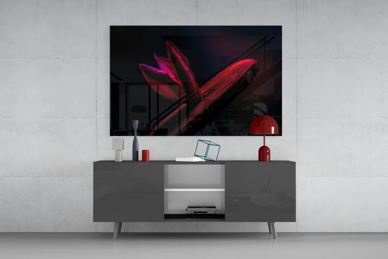 Red Leaf Glass Wall Art - Image 8