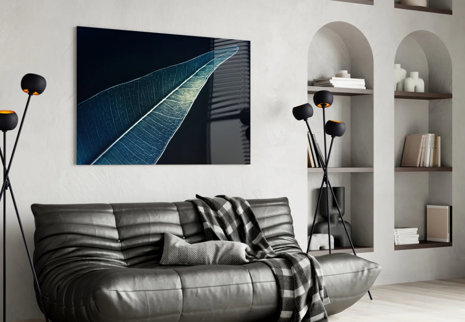 Green Leaf Glass Wall Art - Image 4