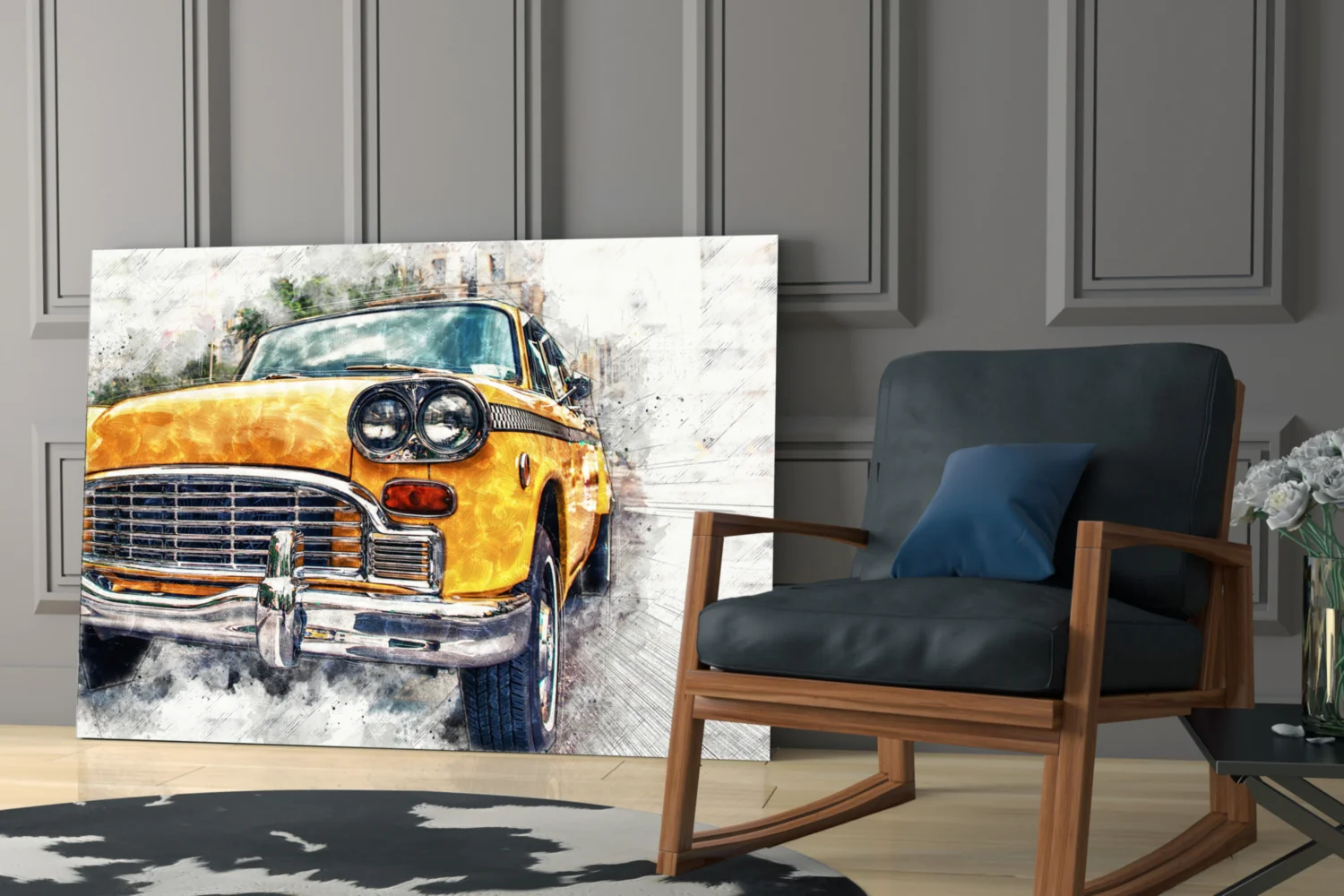 Classic Vintage Automobile Glass Wall Art - Image 6