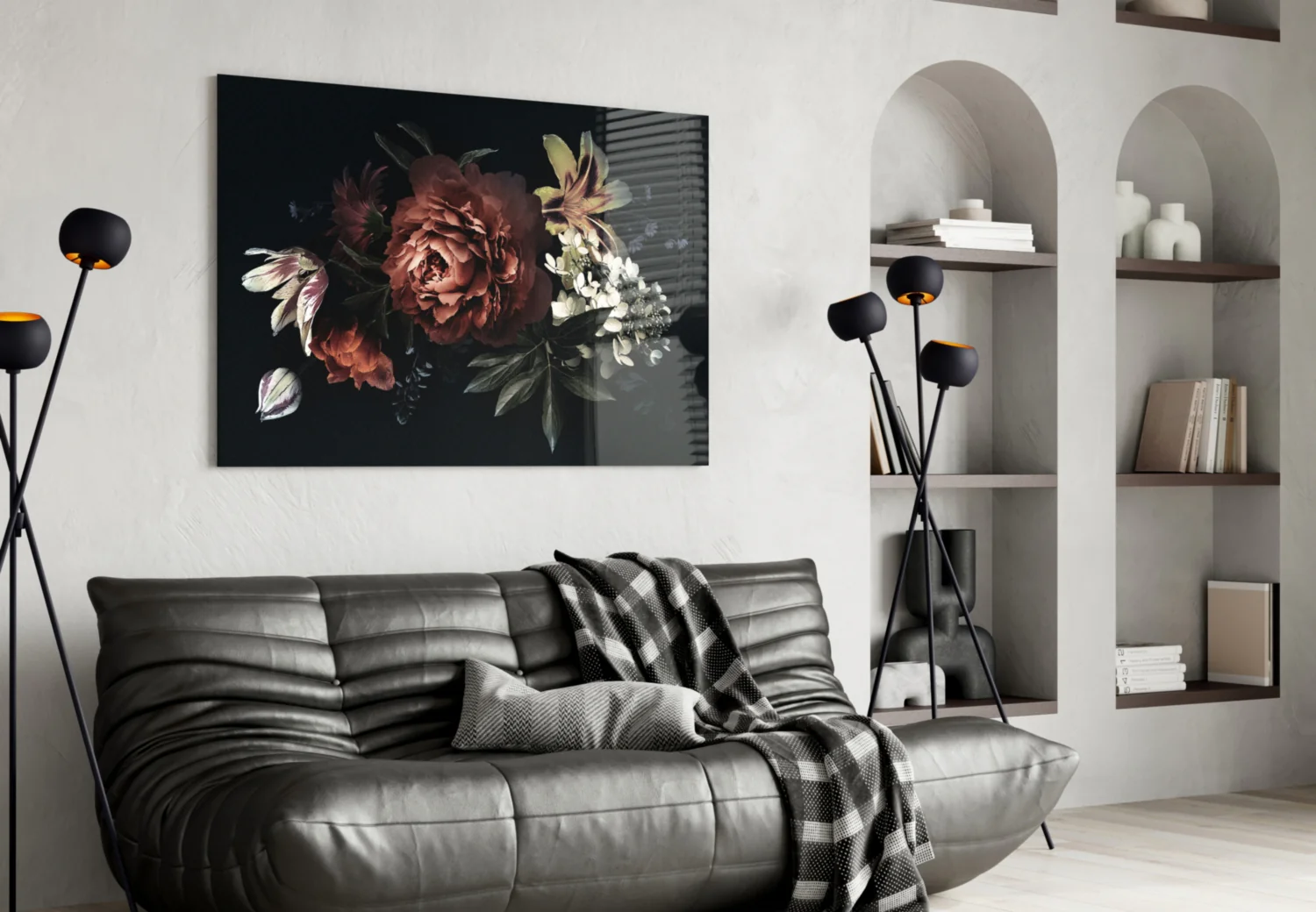 Floral Pattern Glass Wall Art - Image 4