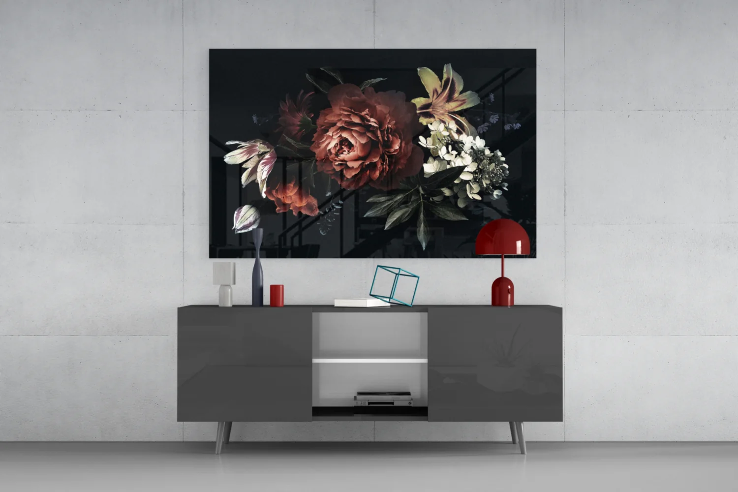Floral Pattern Glass Wall Art - Image 8