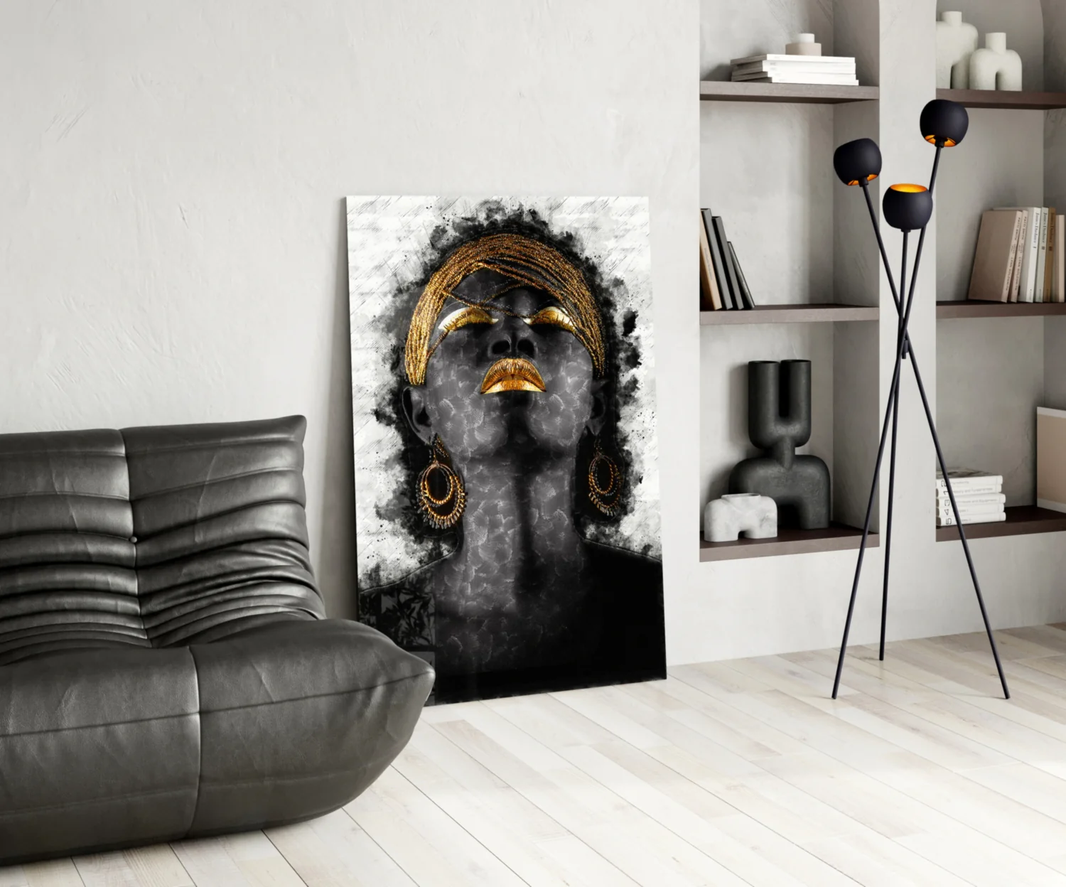 African Woman Portrait Glass Wall Art - Image 5