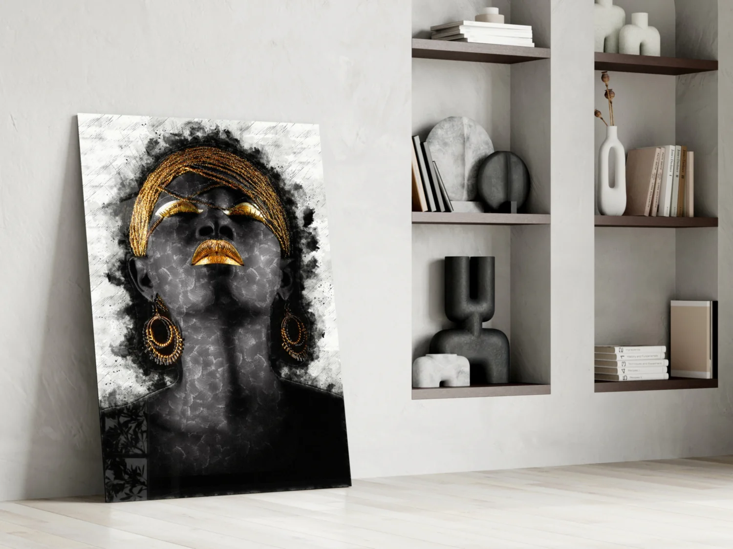 African Woman Portrait Glass Wall Art - Image 6